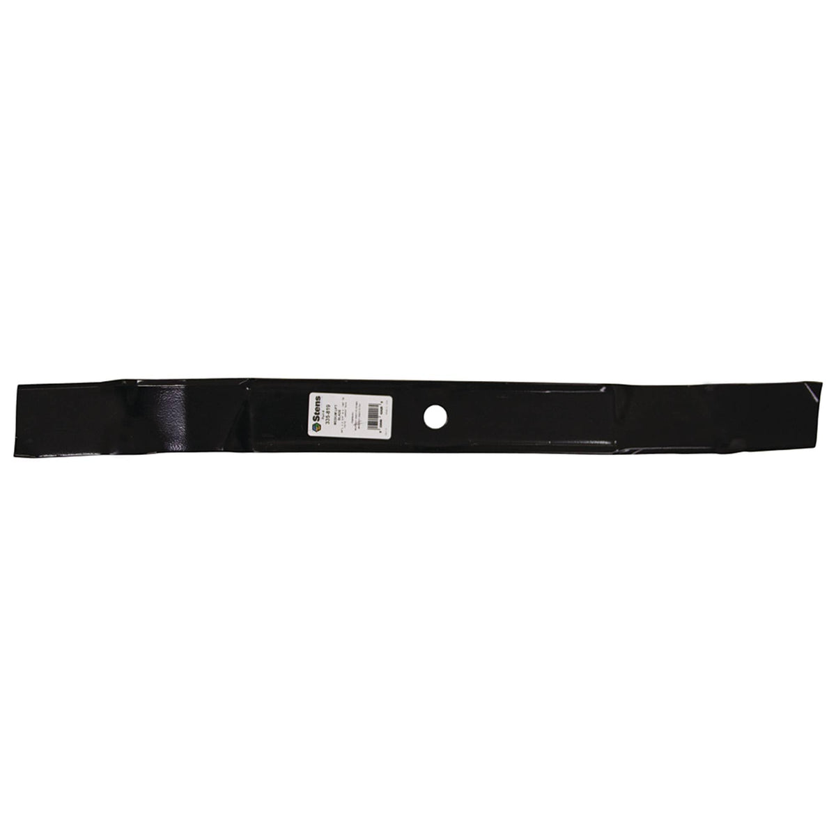 Stens mulching blade front view showing full 30 inch length and fit