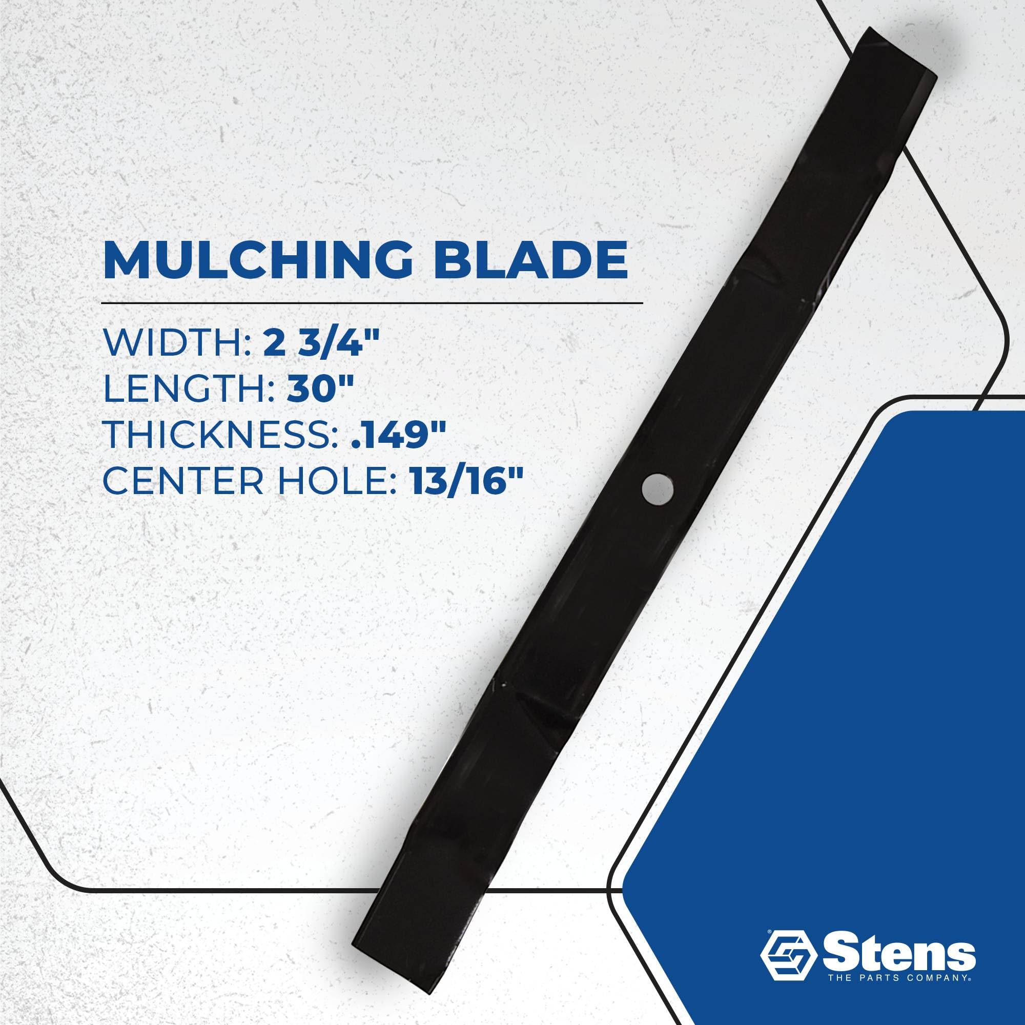 Stens blade side profile showing 0.149 inch thickness for strength benefit