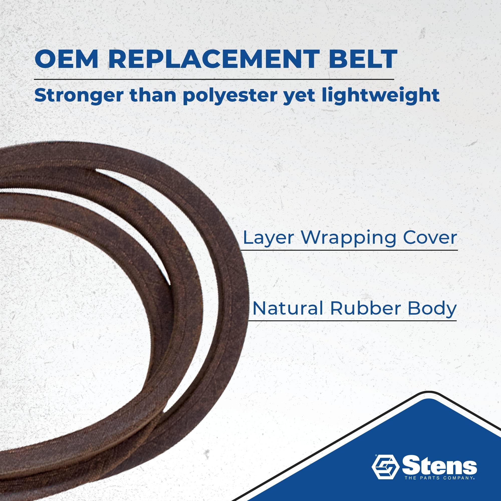 Stens belt label and part number close view ensuring replacement matches Scag 483966