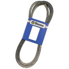 Stens belt full 116-inch length laid out to confirm correct fit and routing
