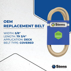 Stens belt being measured to confirm 79-3/4 inch length