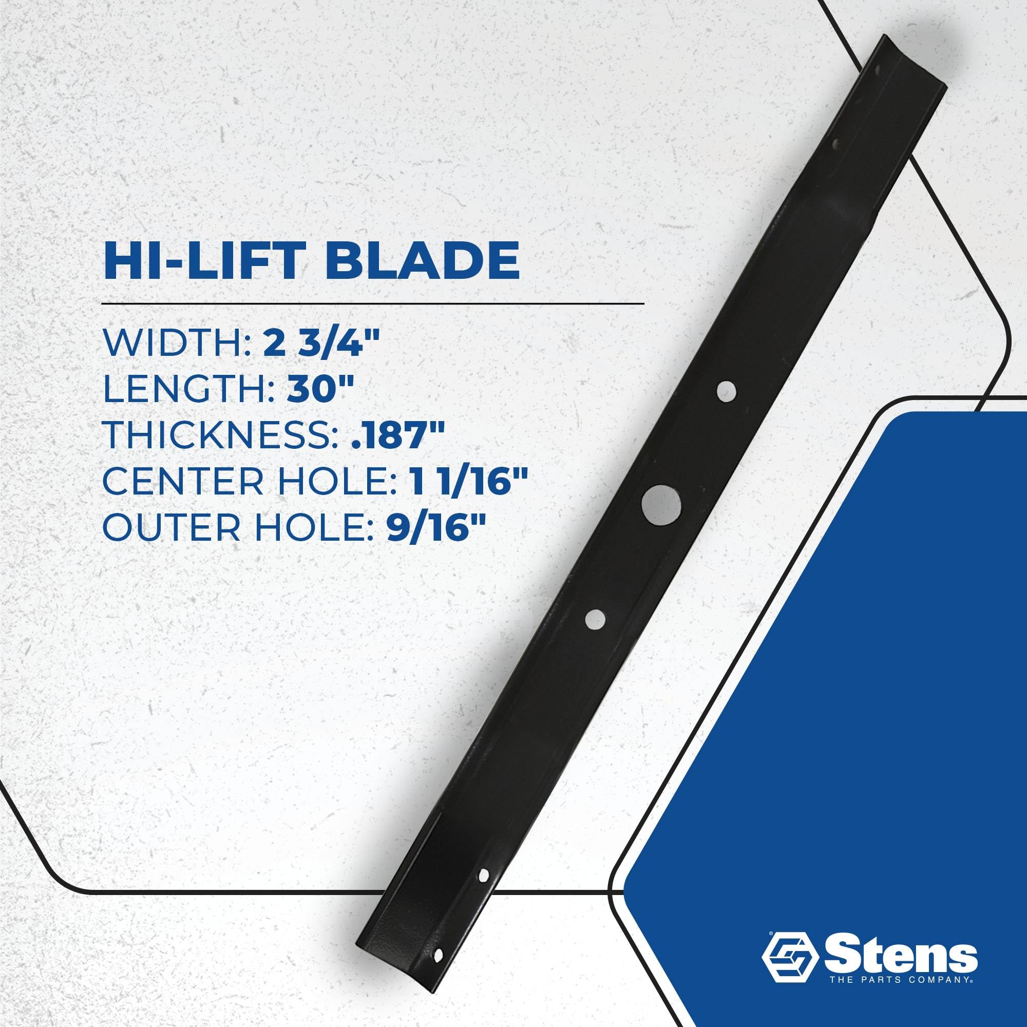 Stens blade installed on a Snapper rear-engine rider demonstrating proper fit and performance