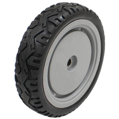 Stens drive wheel front view showing full wheel and hub, improves mower stability