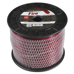 Stens branded 5 lb spool front view showing red .095" line and label benefits