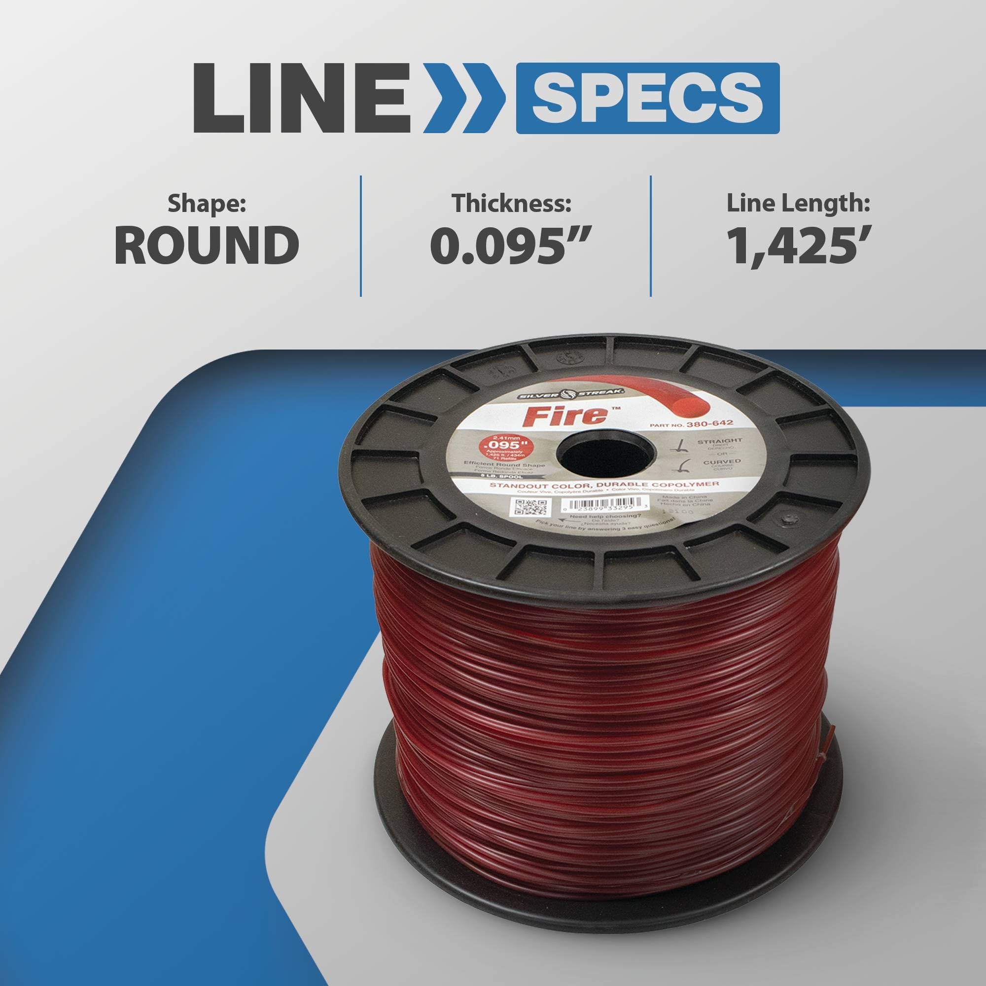 Stens spool label close up showing part number and compatibility advantages