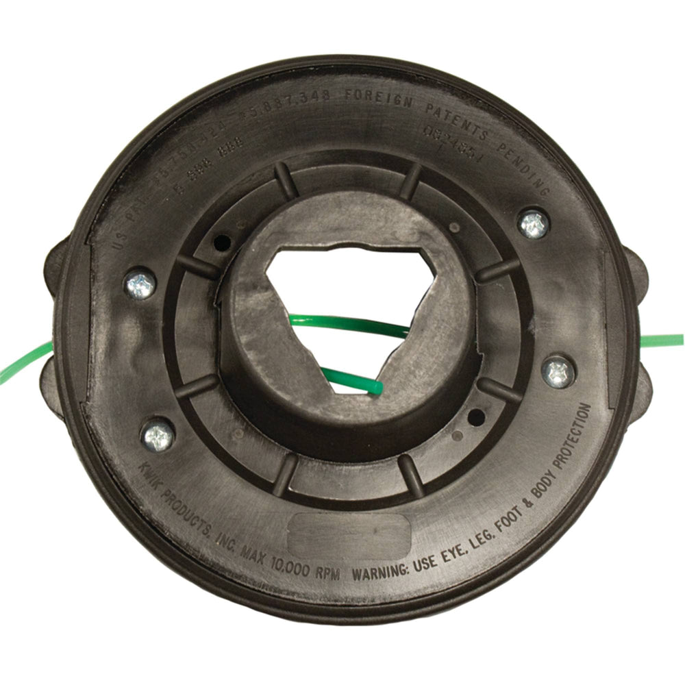 Stens Kwik Loader close-up of stainless steel locking system for secure line retention
