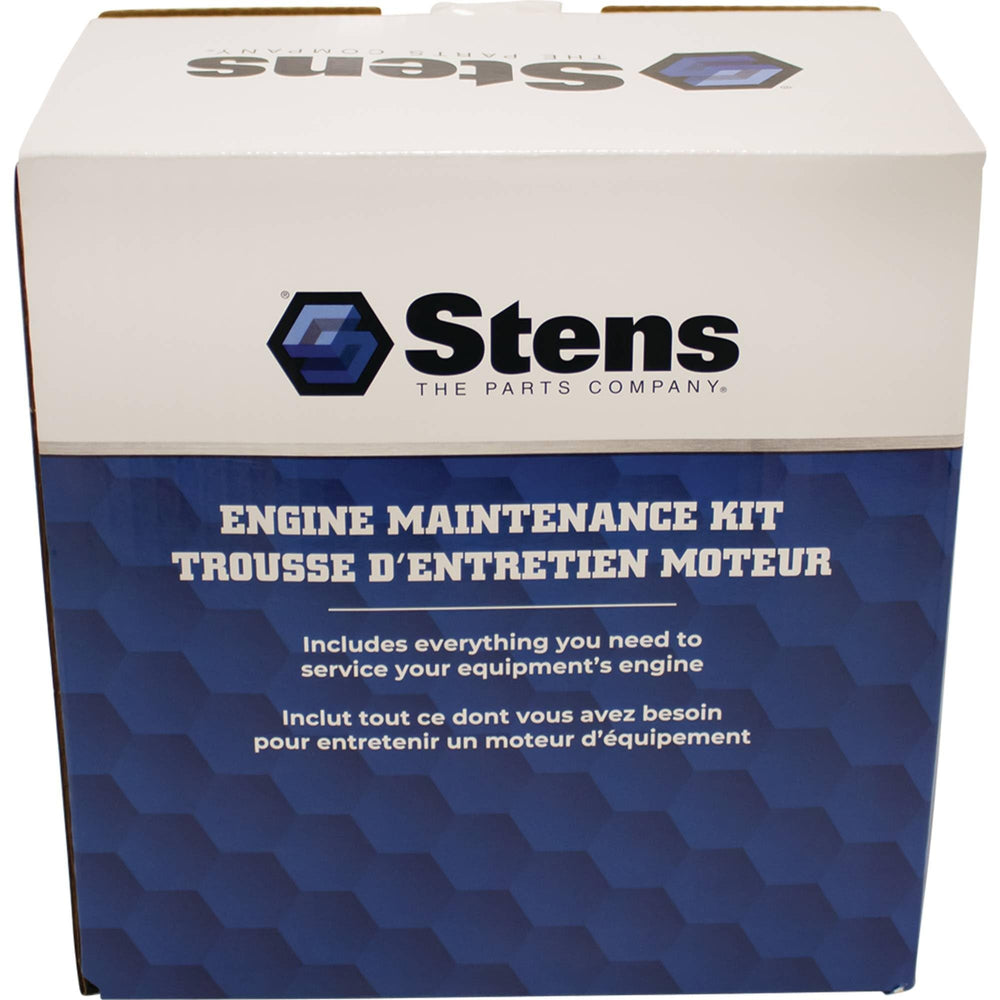 Stens spark plug and air filter pictured for easy replacement and improved starting benefit