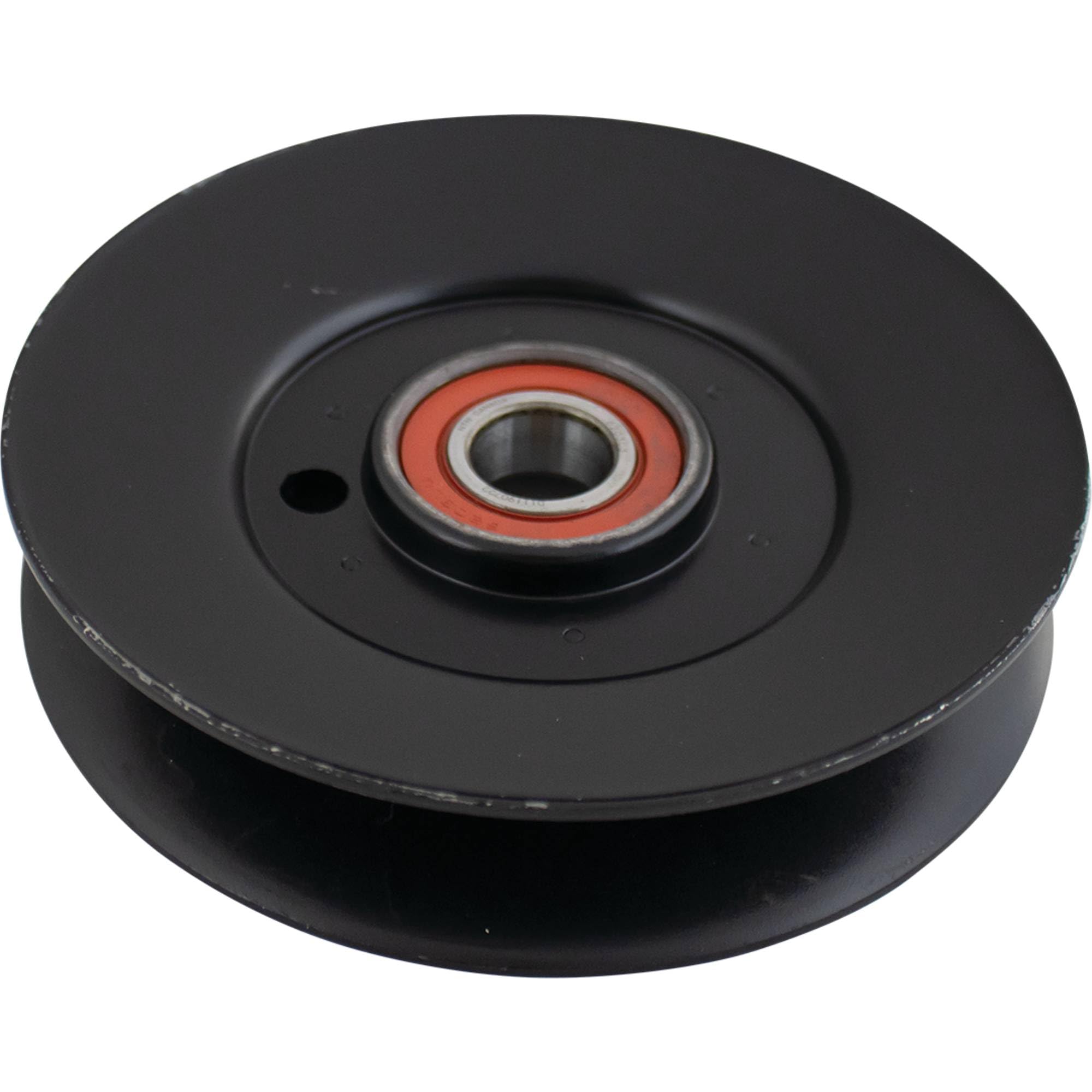 Stens front view of V-idler showing pulley face and benefit of correct belt seating