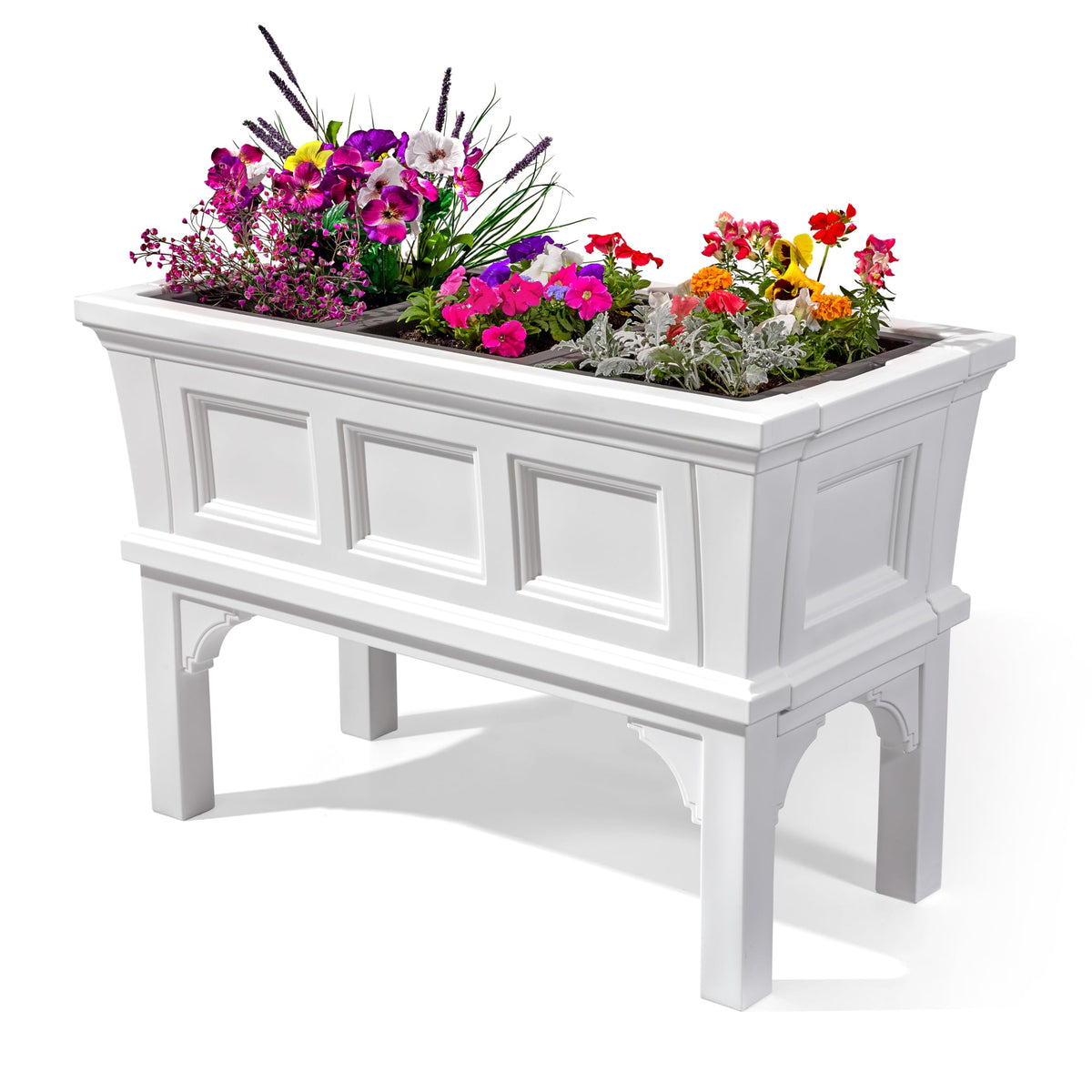 Step2 front view of Atherton planter showing sleek white finish and durable design benefit