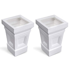 Step2 front view of white Atherton Square Planter showing clean modern shape and curb appeal