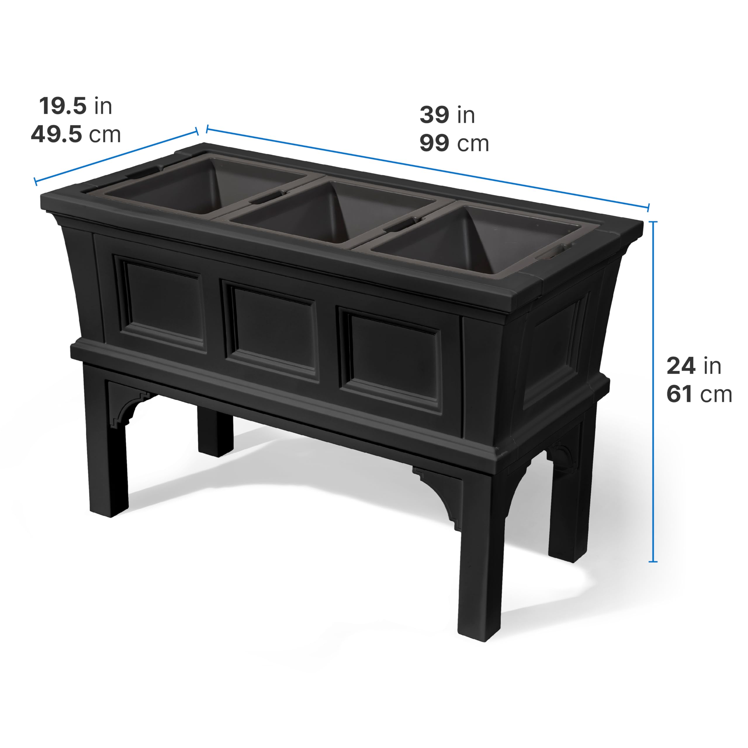 Step2 Atherton three removable trays with soil showing easy planting benefit
