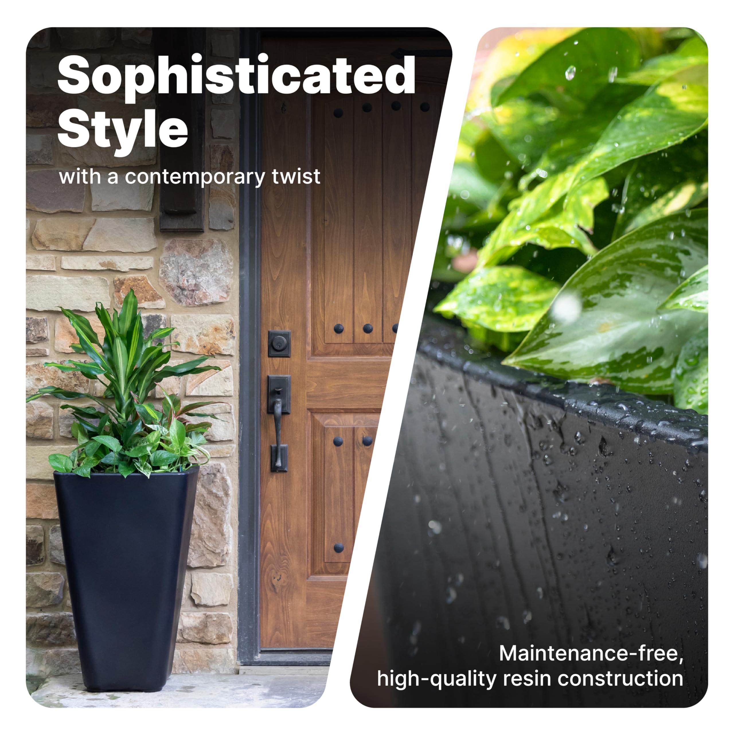 Step2 planter in-use on patio demonstrating stable, stylish display