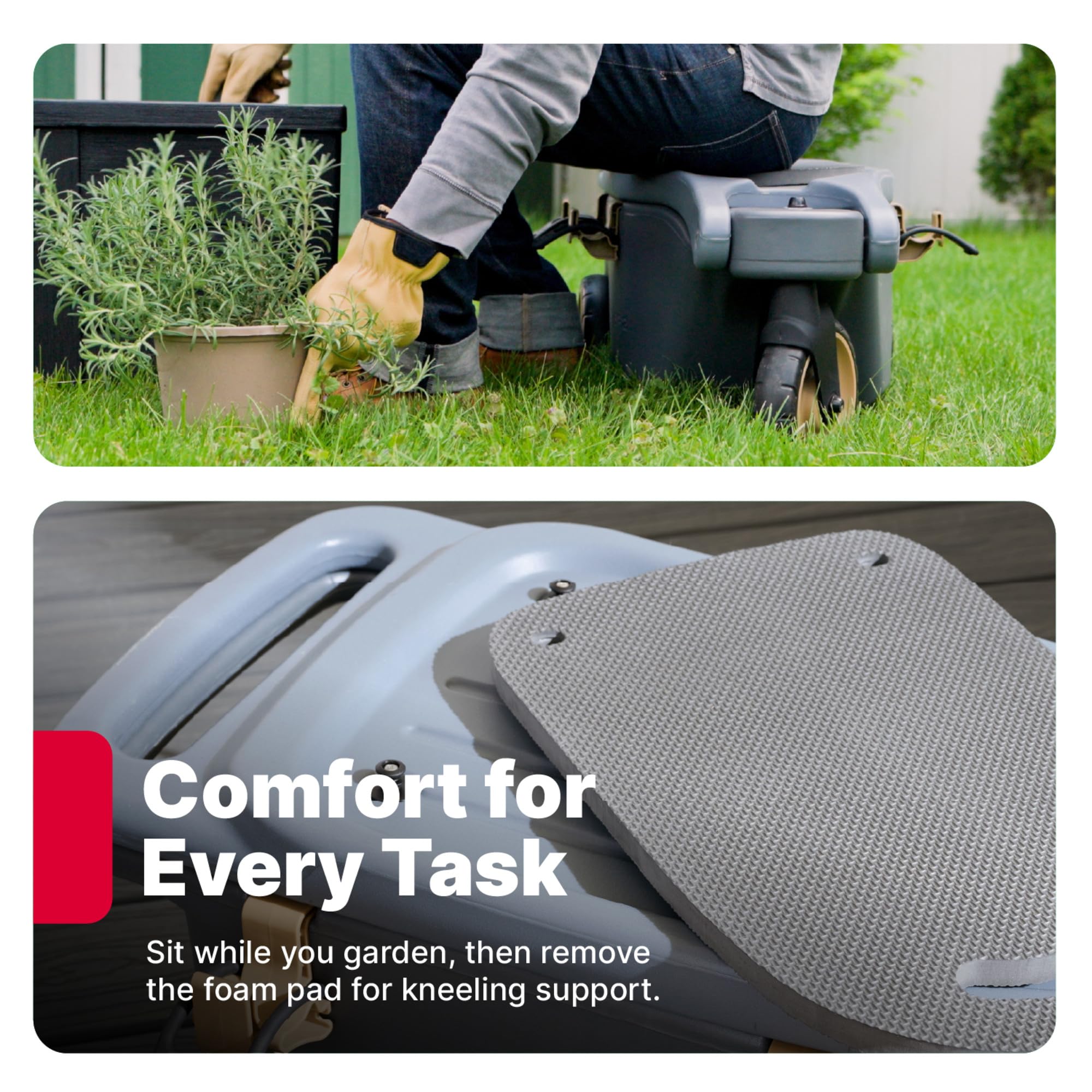 Step2 open lid with tool holders keeping gardening supplies organized