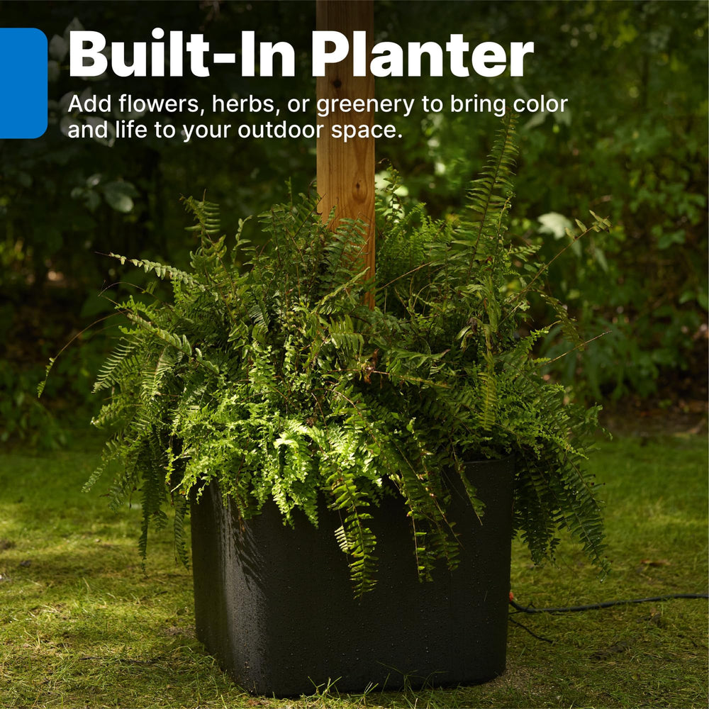 Step2 planter filled with colorful flowers demonstrating decorative planting and added stability
