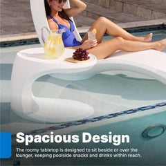 Step2 Mondello placed on a pool sun shelf up to 15 inches deep for convenient reach