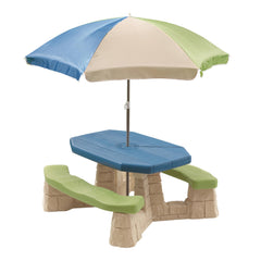 Step2 picnic table front view showing full set and seating benefit