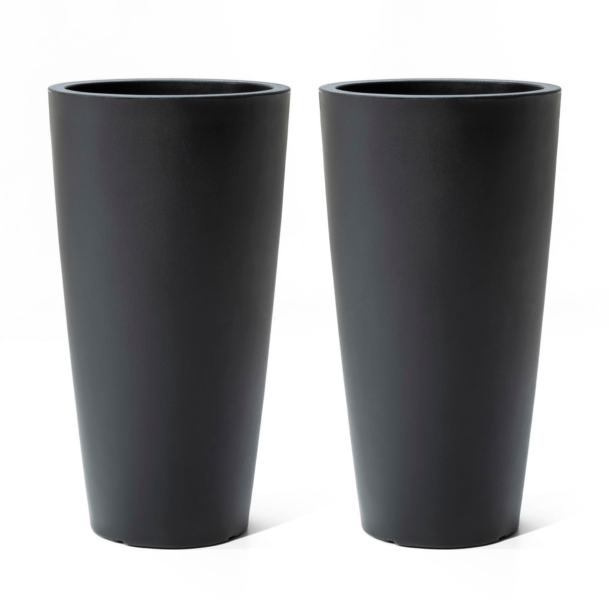 Step2 Tremont front view of paired planters showing sleek height and curb appeal