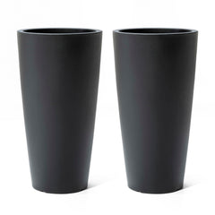 Step2 Tremont front view of paired planters showing sleek height and curb appeal