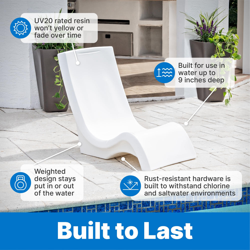Step2 Vero Chair on sun shelf in shallow water providing cool relaxation
