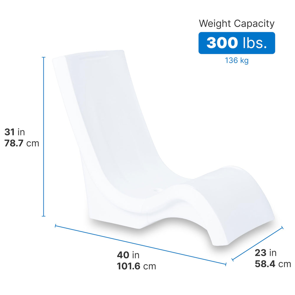 Step2 Vero Chair next to person demonstrating size and support capacity