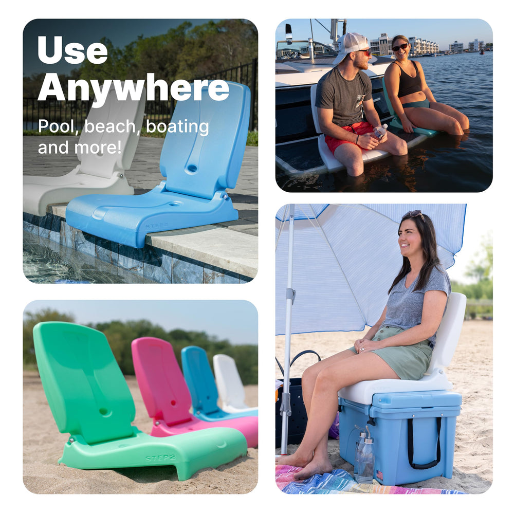 Step2 Vero Lounger on pool sun shelf demonstrating comfortable shallow-water lounging