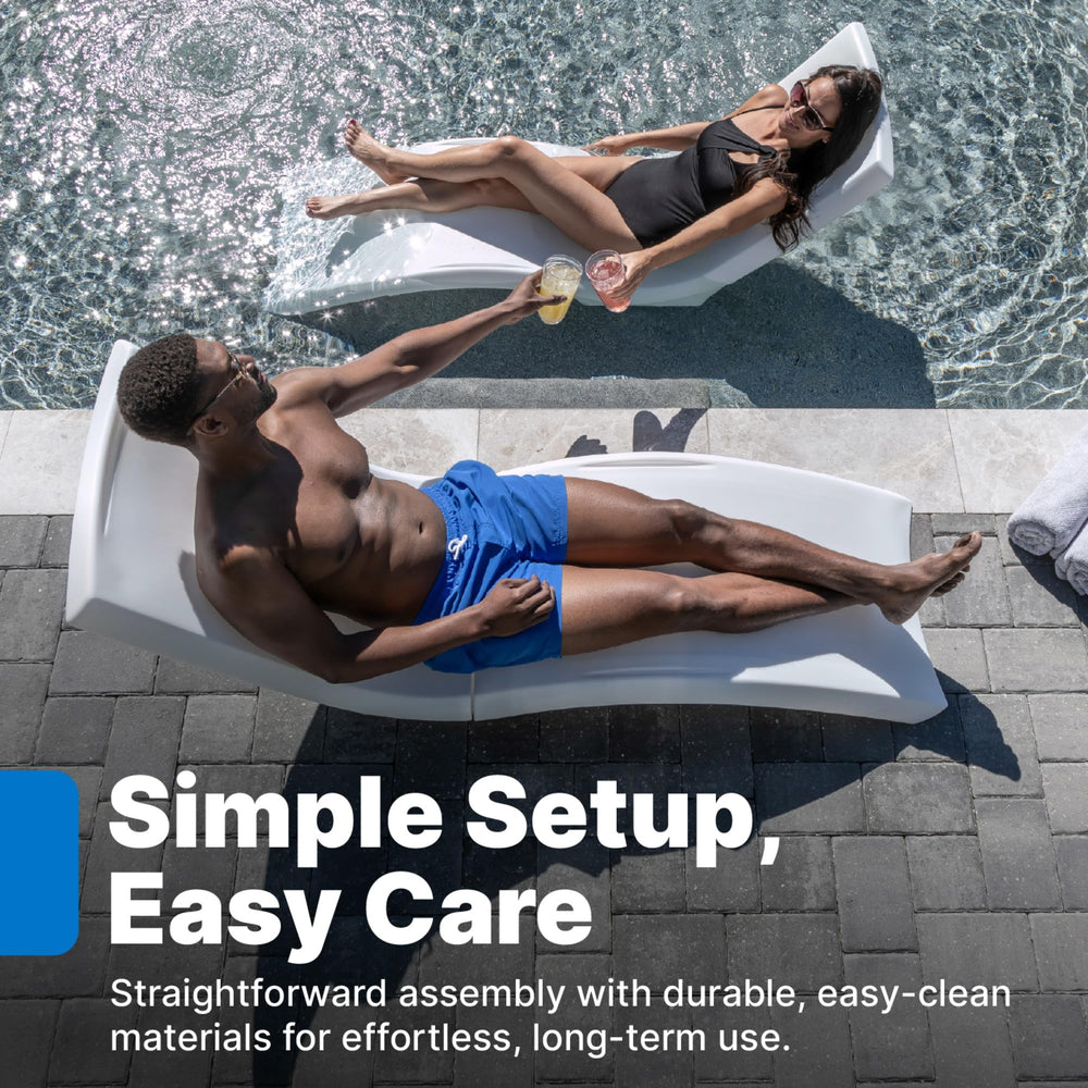 Step2 two loungers paired at pool edge for comfortable shared lounging