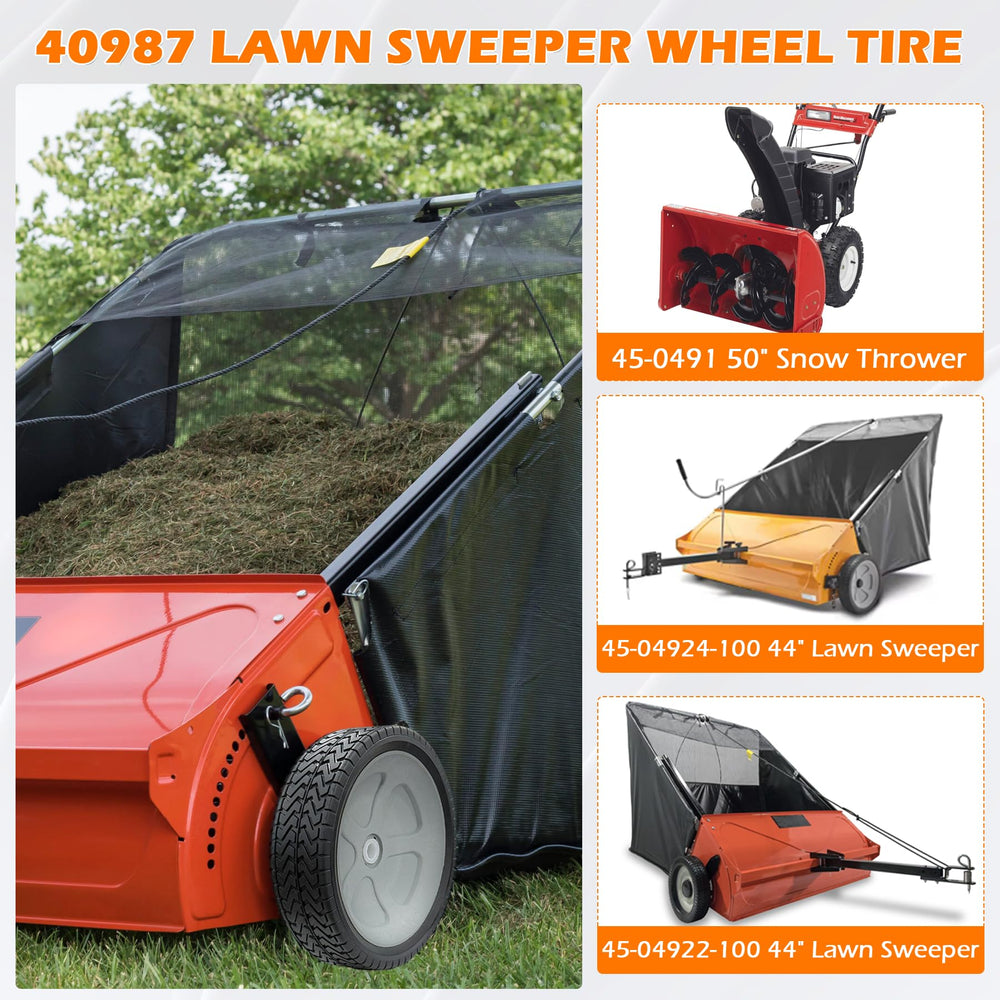 Sthovd wheel mounted on a lawn sweeper delivering stable operation
