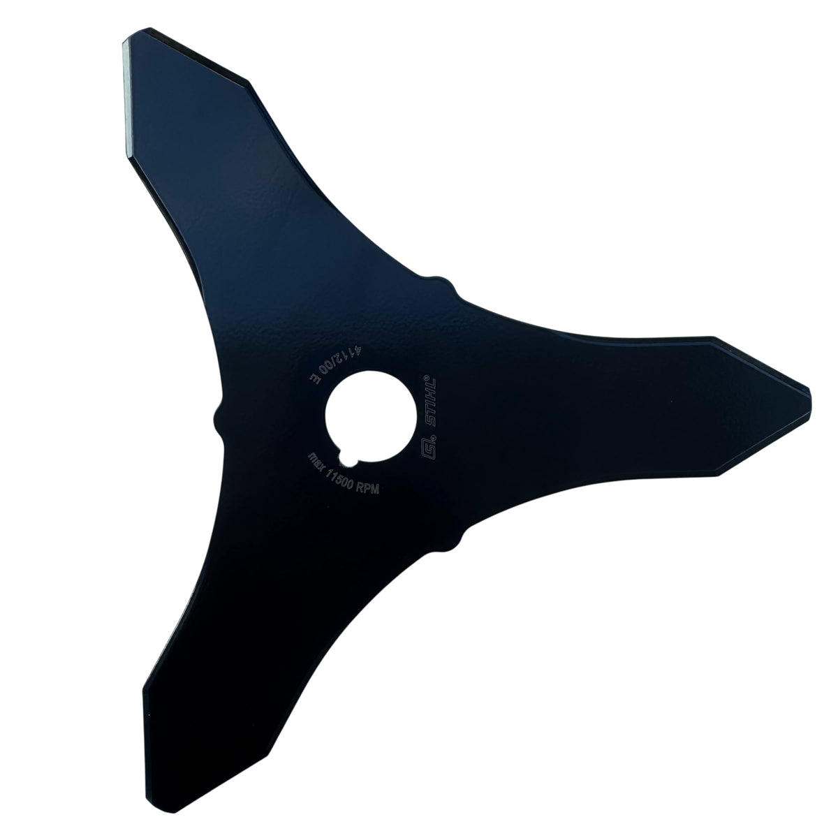 Stihl front view steel blade showing cutting edge and OEM fit benefits