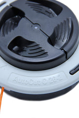 Stihl AutoCut C 26-2 spool close-up with clear line guides for quick reloads