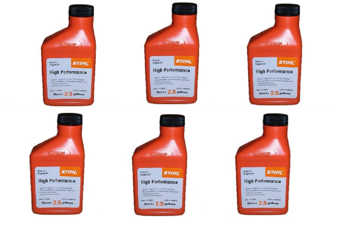 Stihl bottle front packaging showing label and 6.4oz volume, ensuring correct oil choice