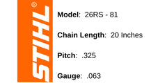 Stihl chain close-up of cutters highlighting sharpness and precise grind for faster cutting