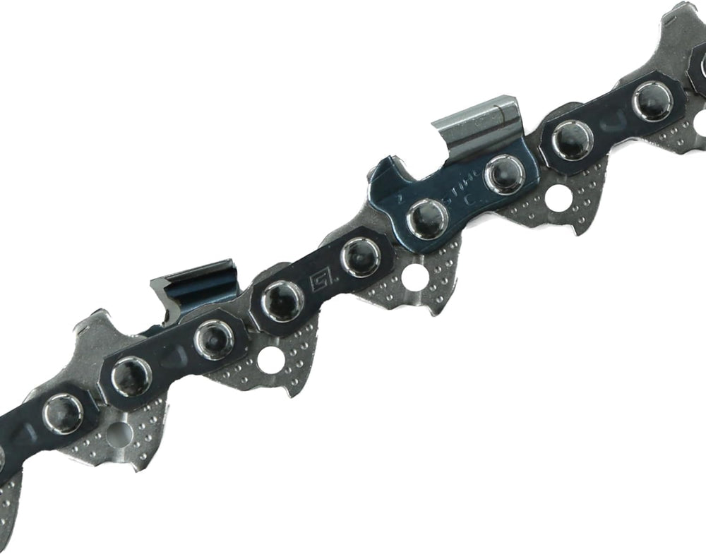 Stihl chain beside ruler showing exact 20-inch scale for correct sizing