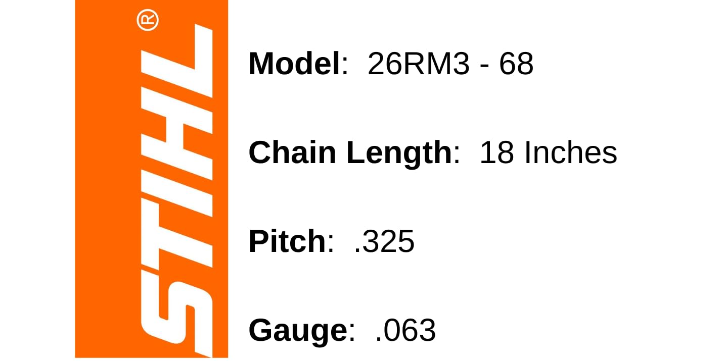 Stihl close-up cutter teeth on 26RM3 chain delivering smoother, low-vibration cuts
