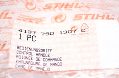 Stihl control handle installed on trimmer in use demonstrating restored ergonomics