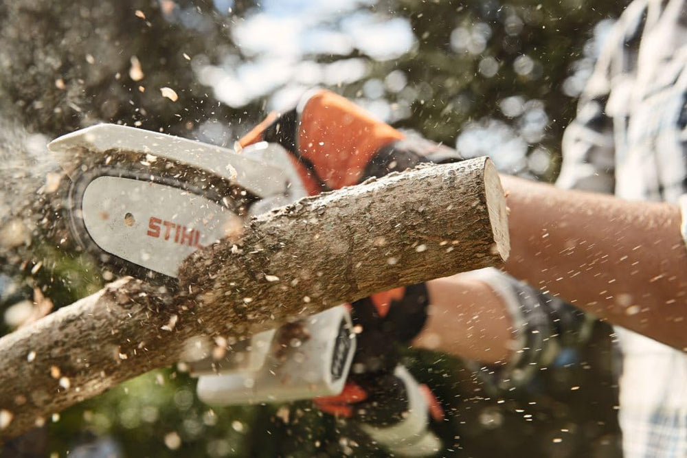 Stihl GTA 26 blade close-up highlighting cutting edge and durable build