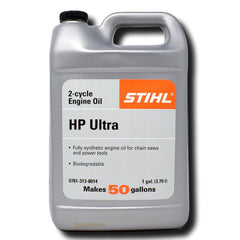 Stihl HP Ultra 1-gallon jug front label showing product name and capacity, ensures correct selection