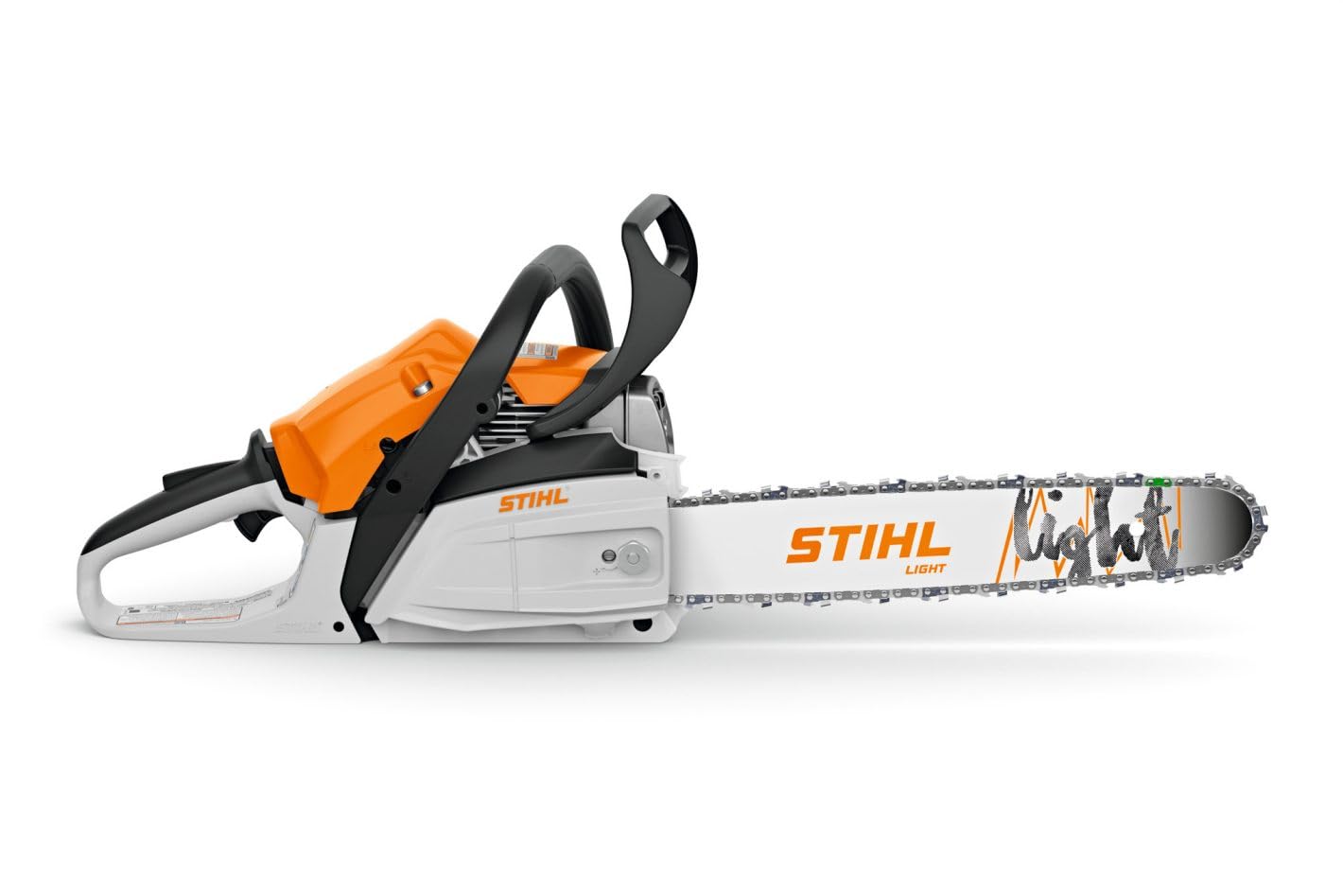 Stihl MS 162 engine and access panel open for quick maintenance benefit