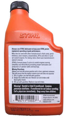 STIHL closeup of pour spout showing controlled pouring and reduced waste