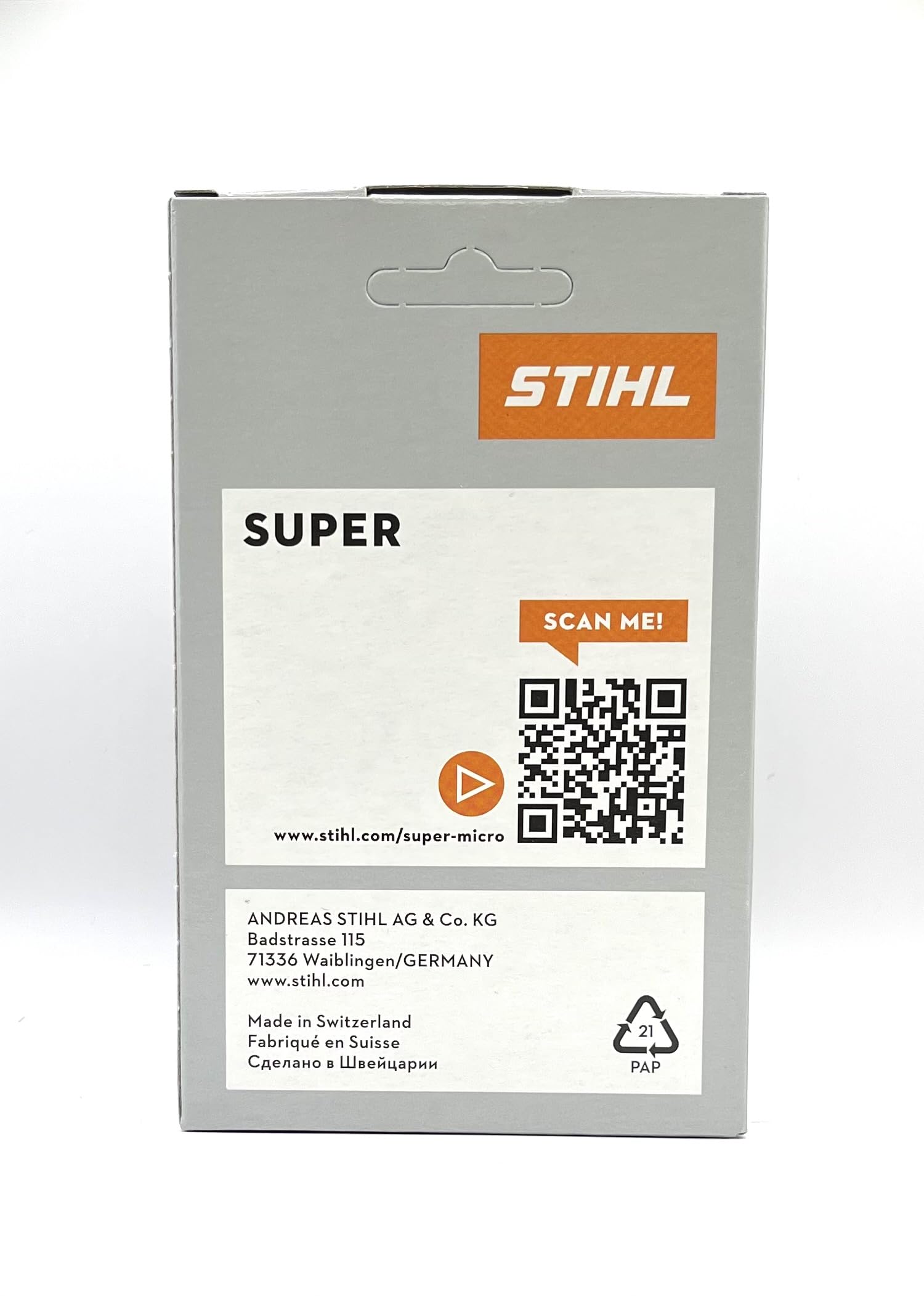 Stihl close-up of Rapid Super cutters highlighting sharpness and consistent performance
