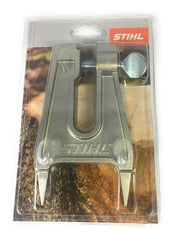 Stihl sharpening bridge front view showing fit and durable build for precise sharpening