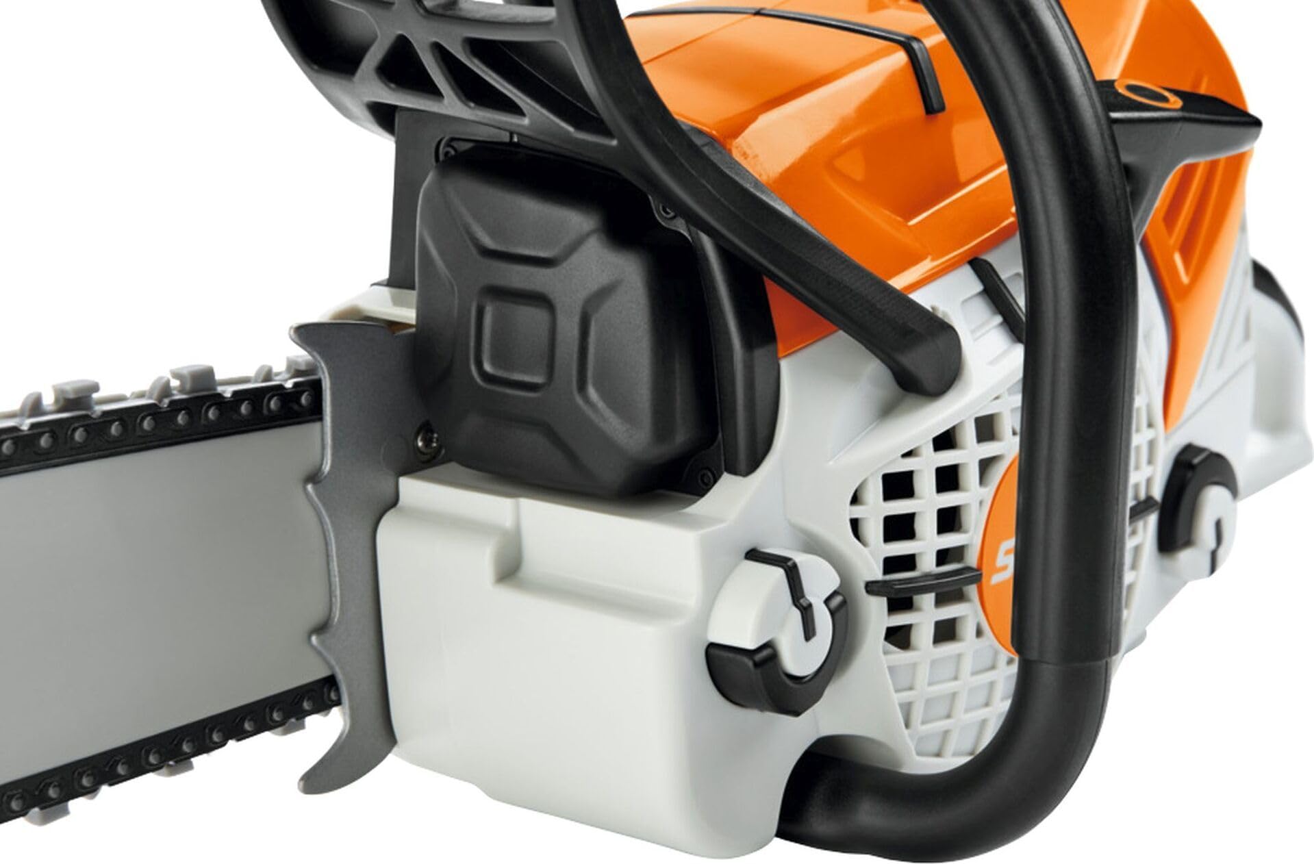 STIHL toy chainsaw handle texture for secure grip and comfortable play