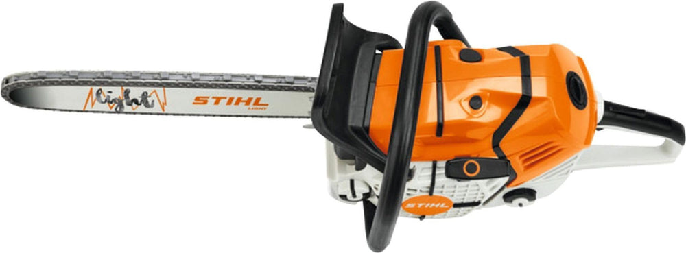STIHL toy chainsaw being used outdoors showing safe imaginative play