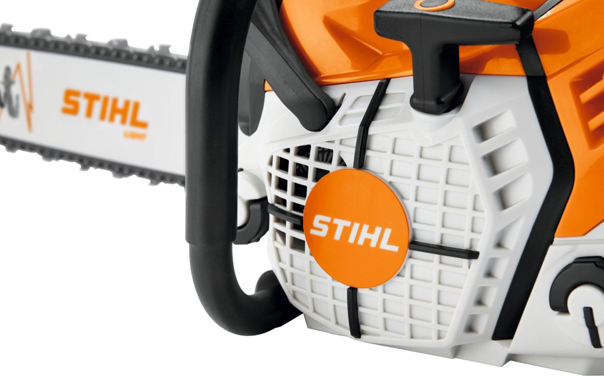 STIHL toy chainsaw LED power indicator lit to show battery status benefit