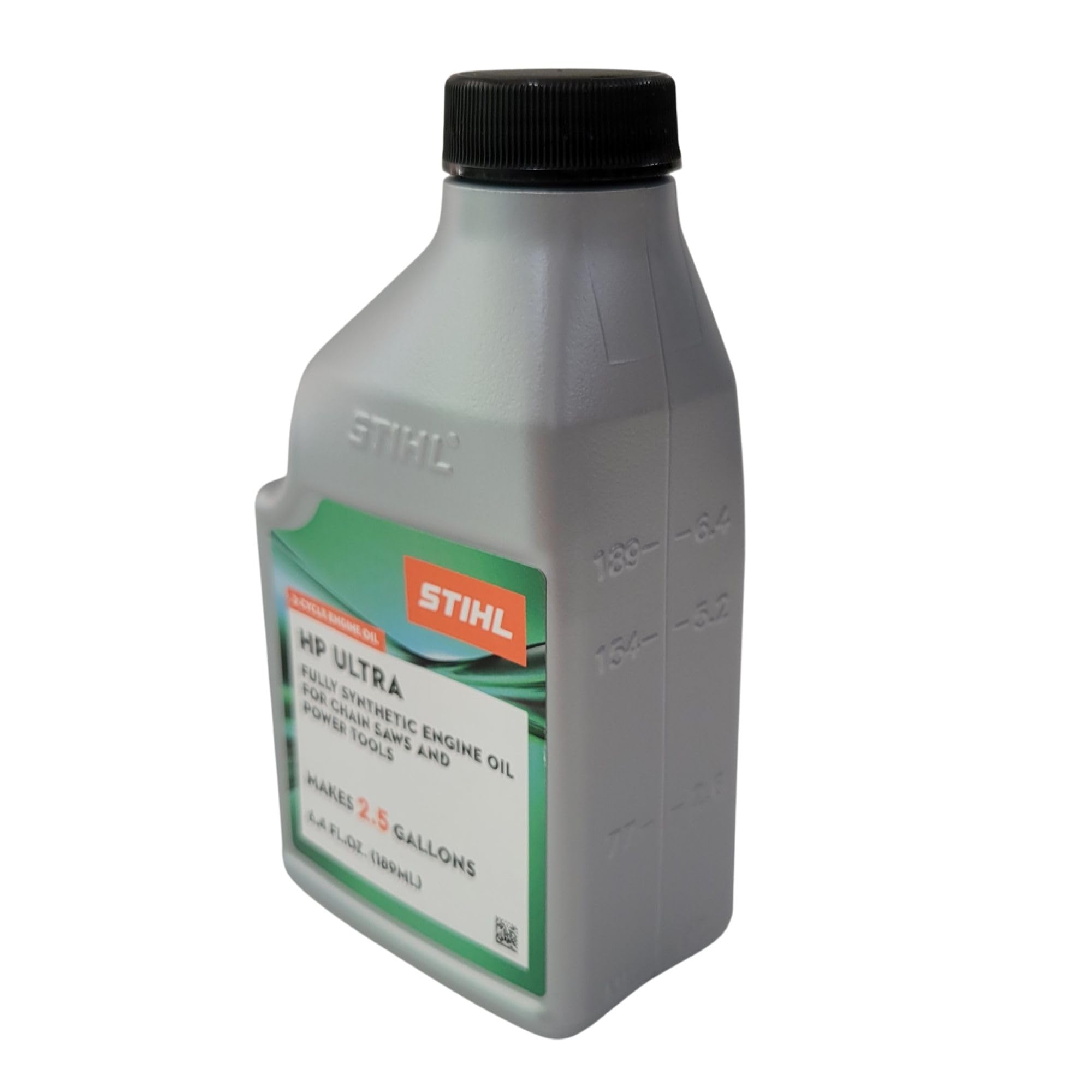 stihl bottle with measuring cup illustrating exact mixing and volume