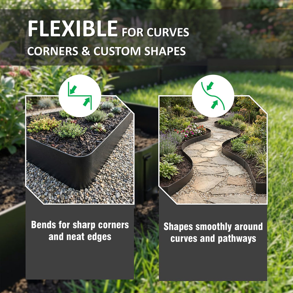 STIRLINGEAR curved flowerbed installation showing flexible shaping