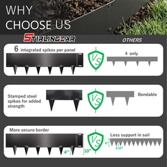 STIRLINGEAR edging bent into a curved bed demonstrating easy shaping and clean lines