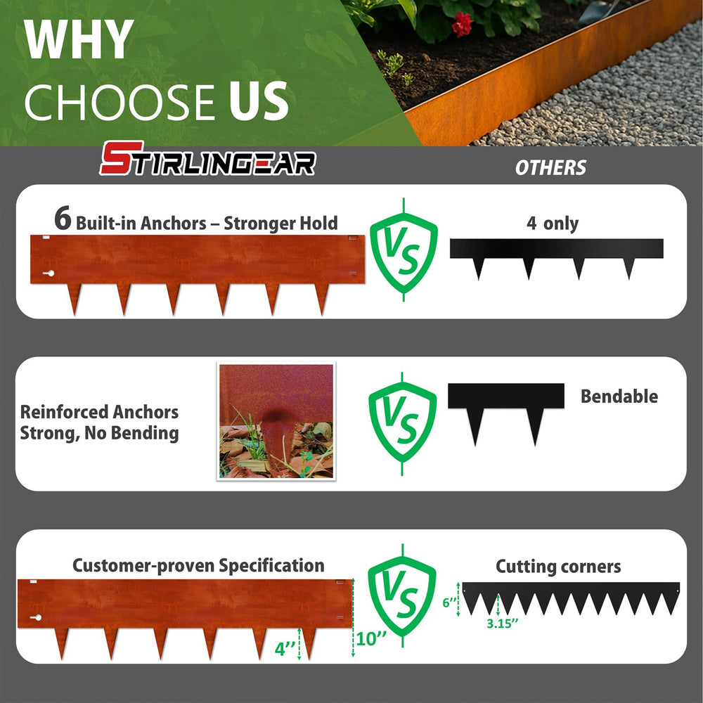 STIRLINGEAR edging separating lawn from mulch delivering neat, low-maintenance border