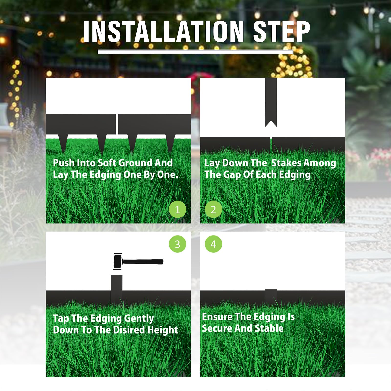 STIRLINGEAR backyard scene with edging showing improved landscape definition benefit