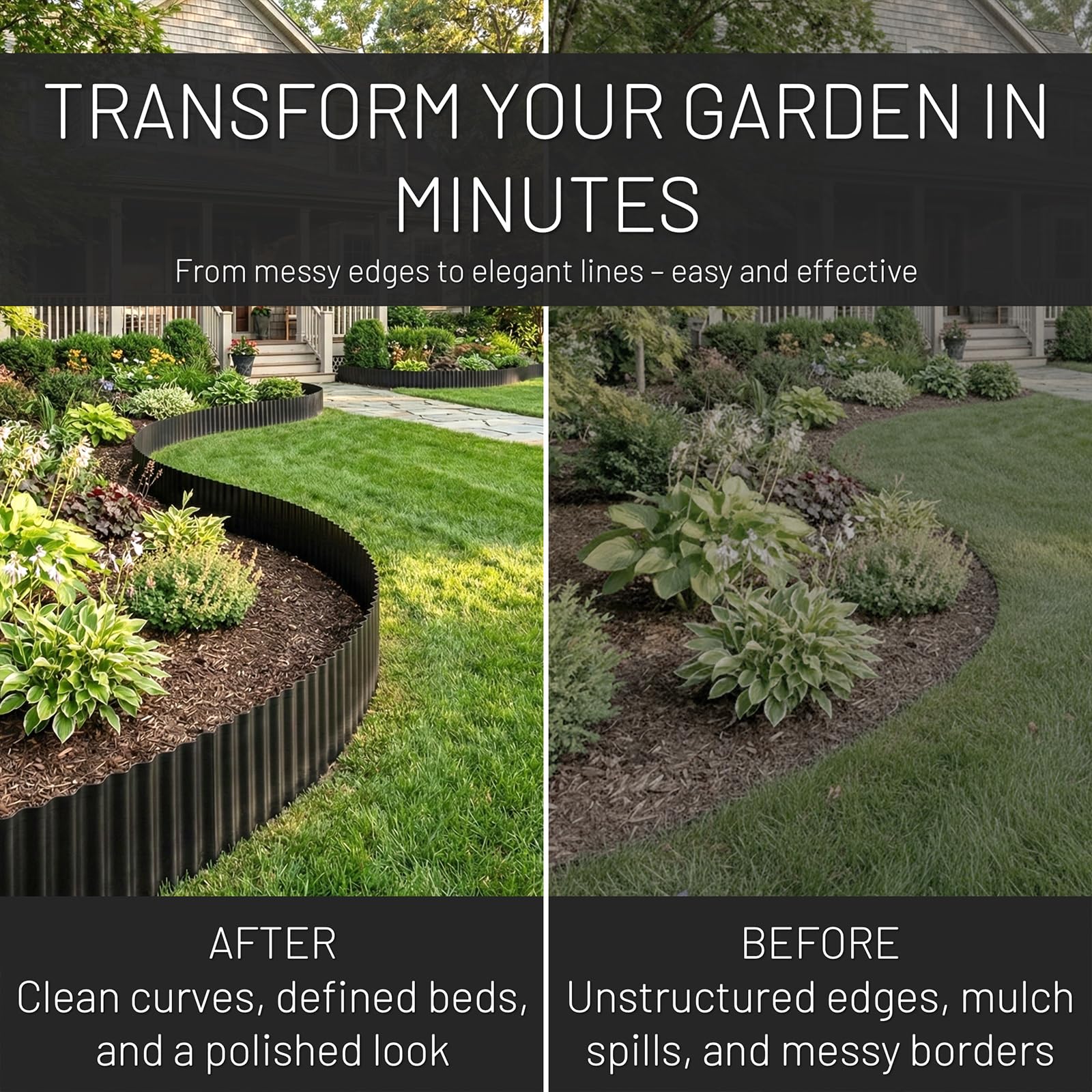 STIRLINGEAR long continuous border along a lawn installing seamless edge