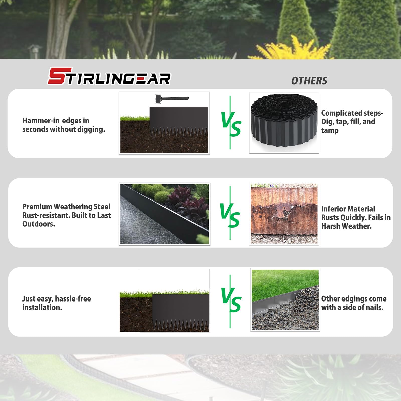 STIRLINGEAR seamless connector detail showing gap-free joint for professional finish